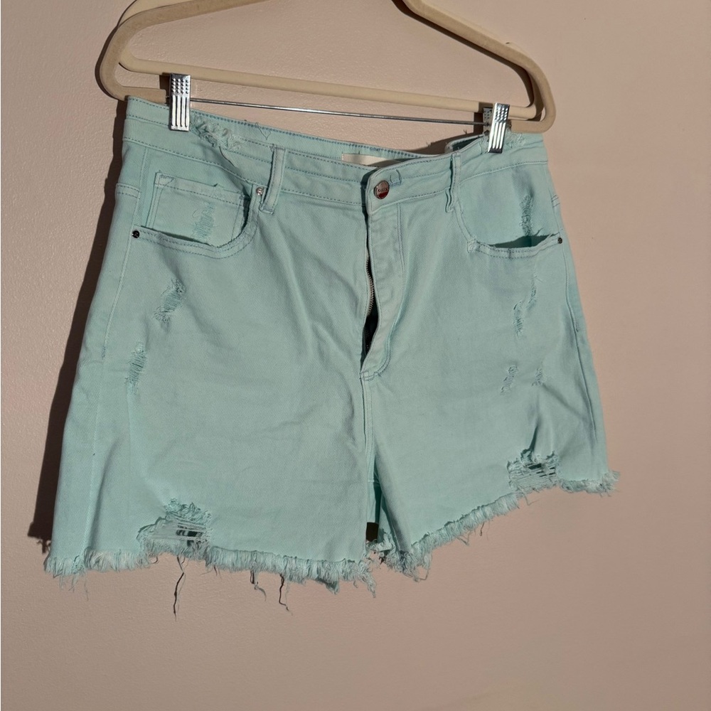 Mint Distressed Women’s Denim Shorts